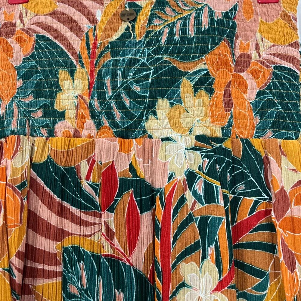 Rip Curl Brazilian Soul Bandeau Midi Dress Tropical Floral Strapless XS Small - Picture 6 of 10